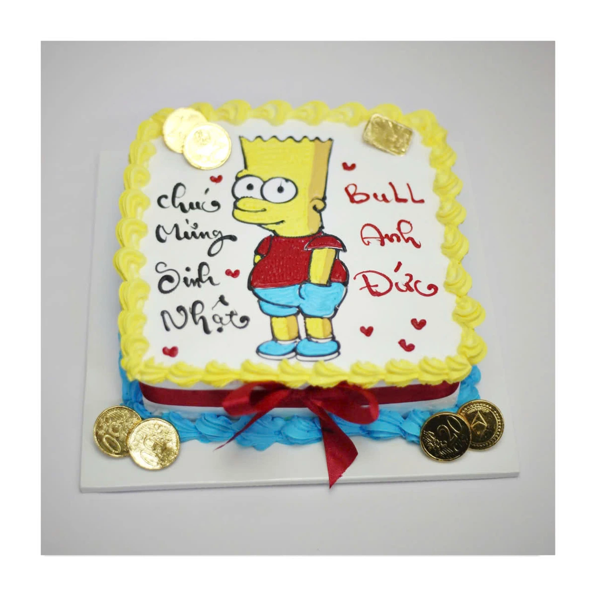 Bánh kem Bart Simpson hình vuông
