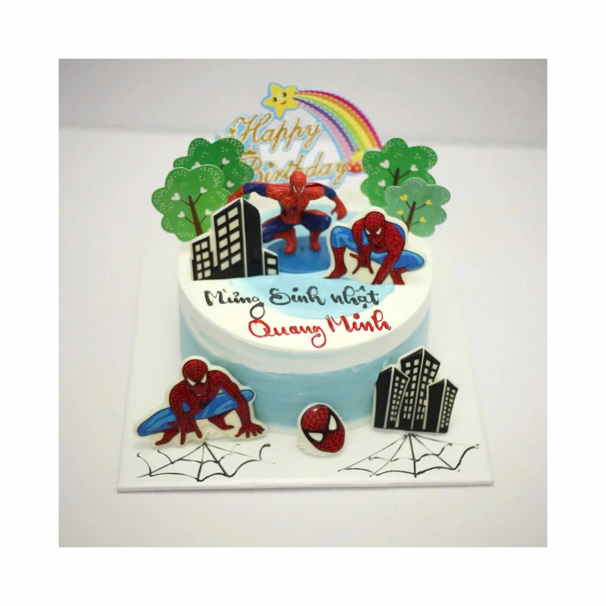 Bánh sinh nhật Spider-Man phố cầu phồng