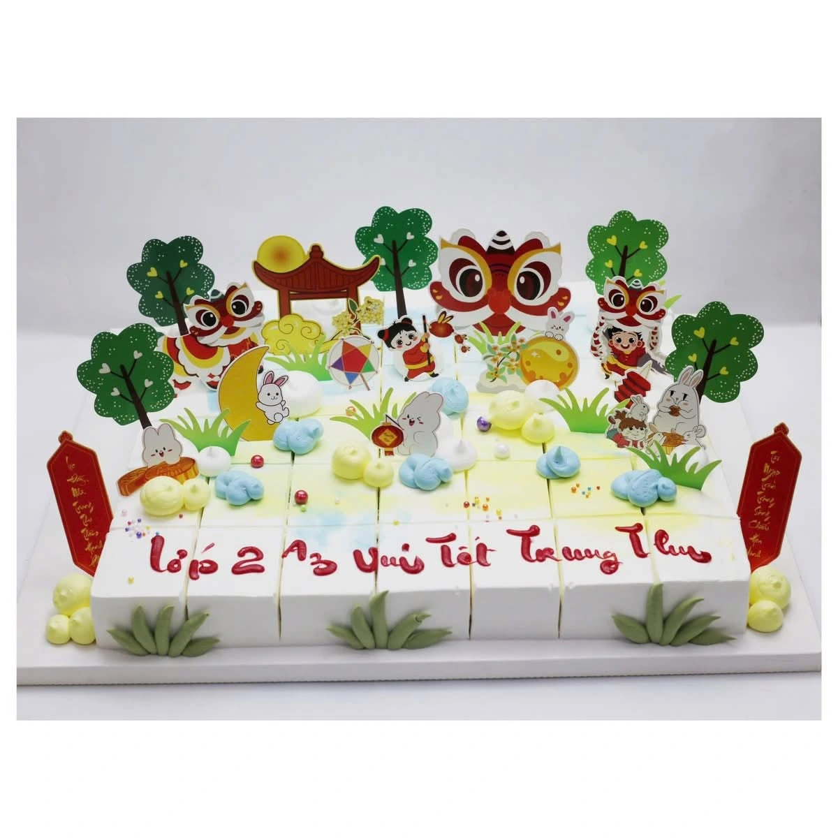 Bánh cắt miếng Trung Thu múa lân